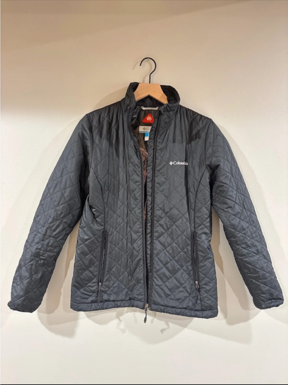 Columbia Omni Heat black quilted jacket women’s size small